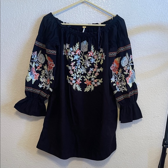 Free People Black Floral Embroidered Dress - Picture 8 of 8